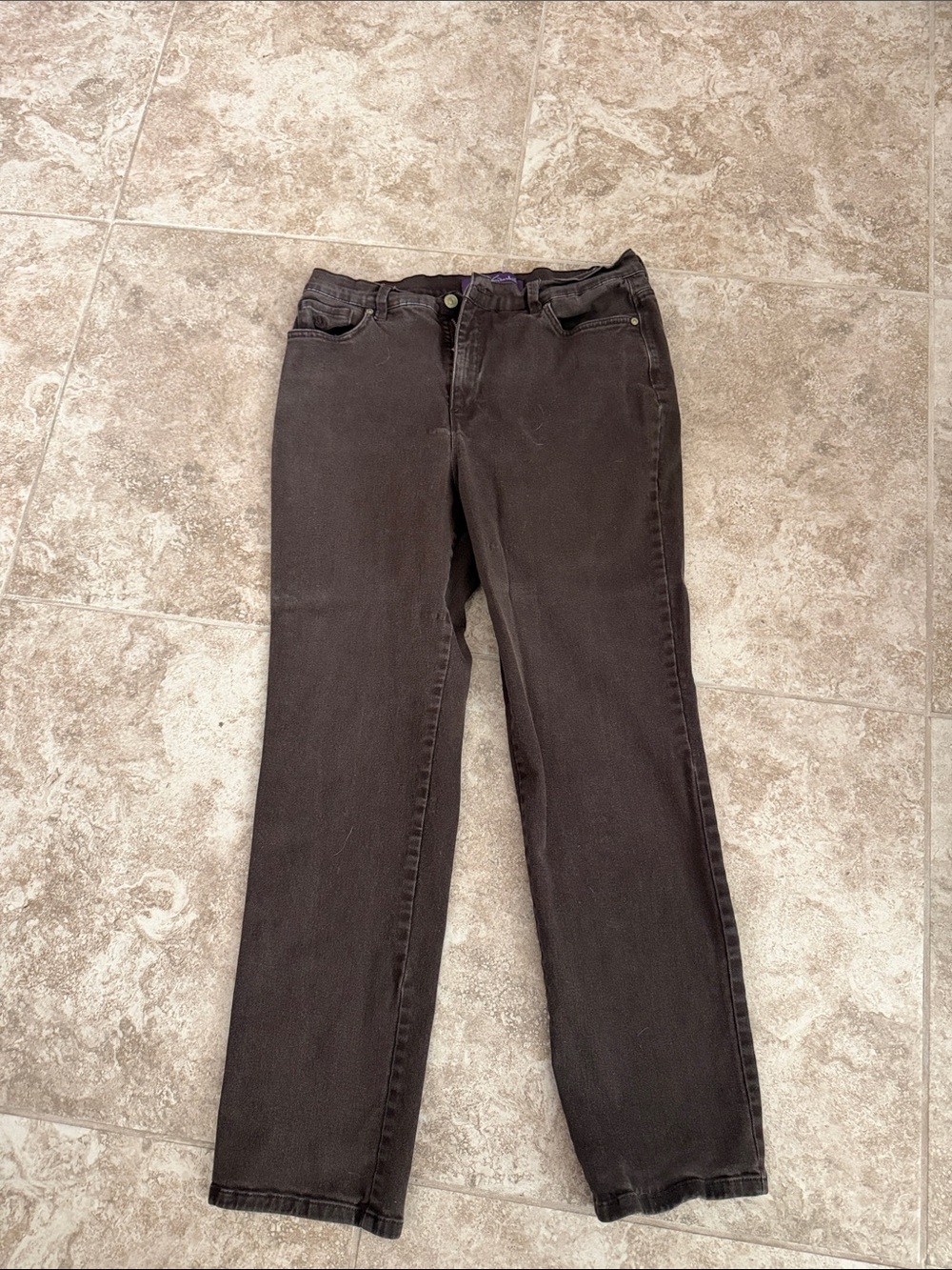 Gloria Vanderbilt Brown Straight-Leg Jeans